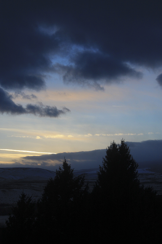 Dramatic blue sunset