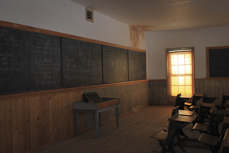 Interior of old one-room school house